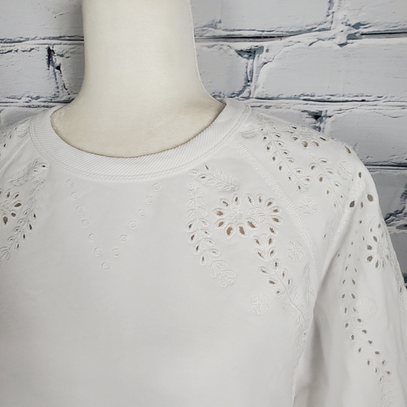 Rag & Bone White Eyelet Cotton Pullover Top - Picture 5 of 10